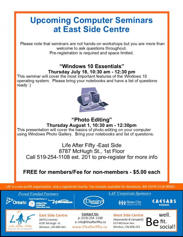 Summer Computer Workshops - East Side Centre